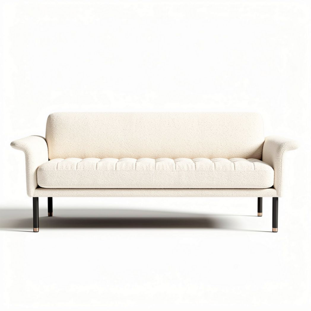 Sofa w kolorze białym z tkaniny o wymiarach 180 x 85 x 75cm